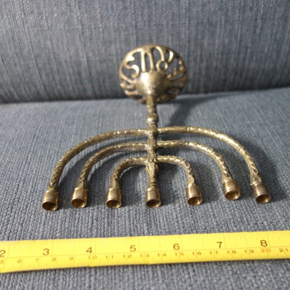 Metal Temple Menorah with Jerusalem Base - Picture 8 of 13